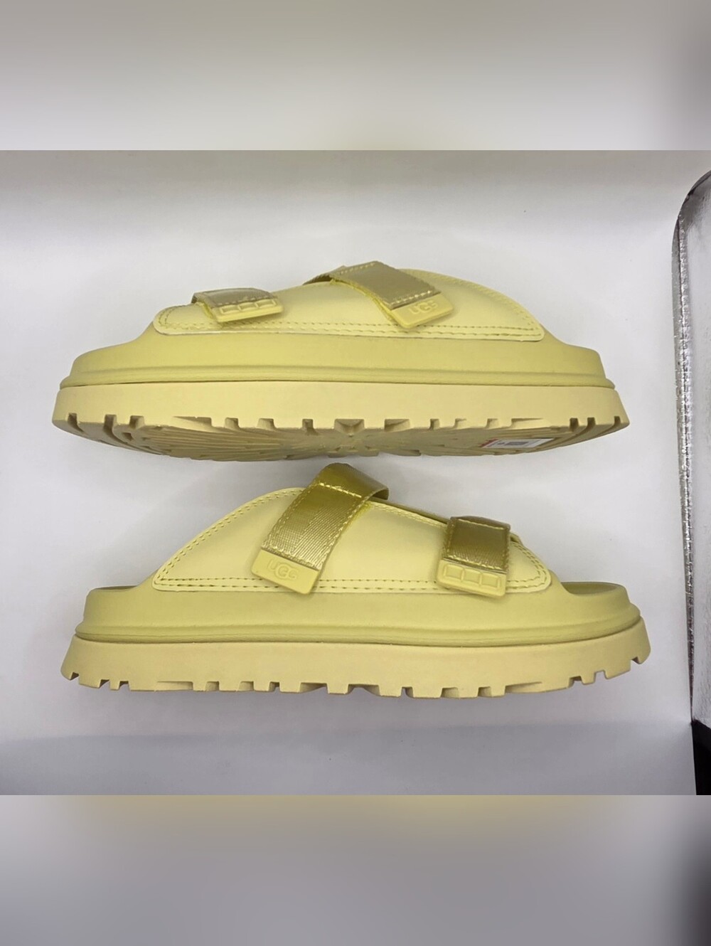 UGG Goldenglow Slide Golden Apple Yellow  Color Dual-Strap Slide Sandals